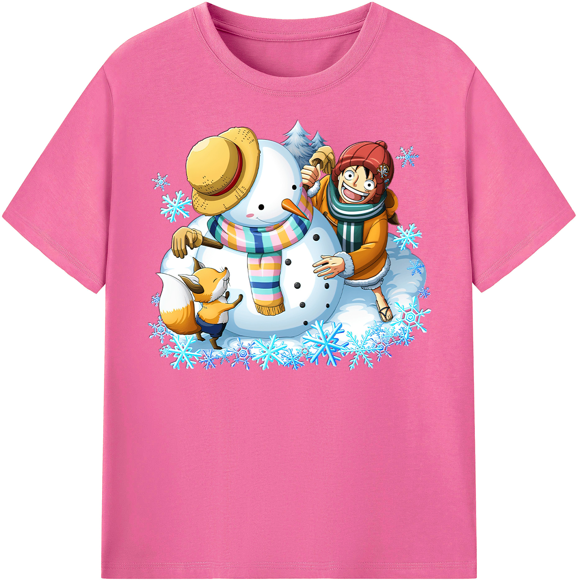 ワンピース モンキー・D・ルフィ ONE PIECE Monkey D. Luffy レディースカジュアルプリントTシャツ（綿100％）